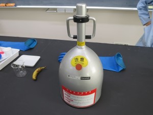 液体窒素を入れる専用の容器