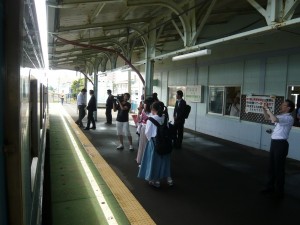 根室駅でのお別れ