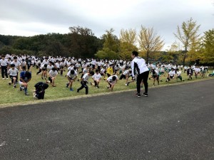 開会式後に準備運動