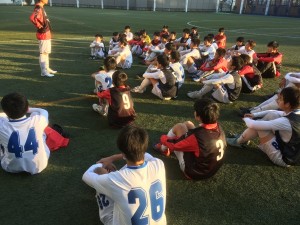 練習後のミーティング