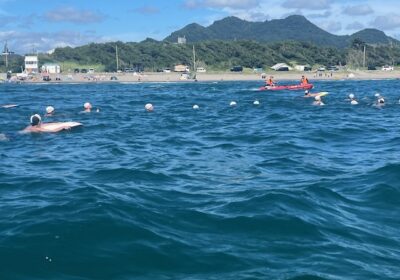 だいぶ、浜が近づいてきました。あともう少しで上陸です。