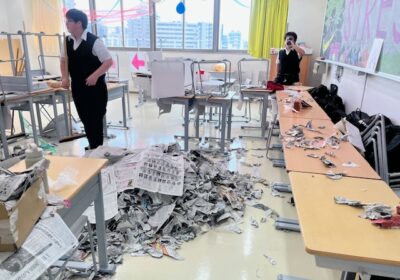 ストレス解消部屋：何の部屋かと思ったら、新聞をビリビリに破いていいそうです。